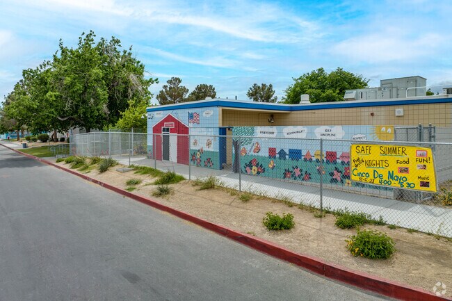 Colorful murals adorn the building walls at J.T. McWilliams Elementary School.