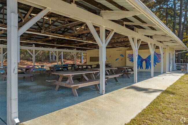 Walnut Grove City Park has a large covered pavilion for gatherings and events.