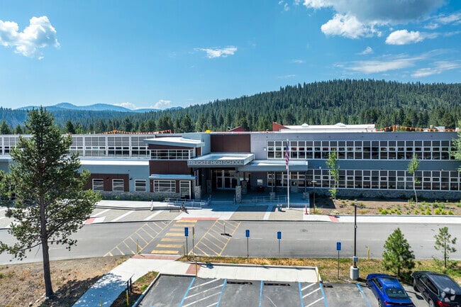 The front exterior to Tahoe Truckee High School, within 10-minutes of Gray's Crossing.