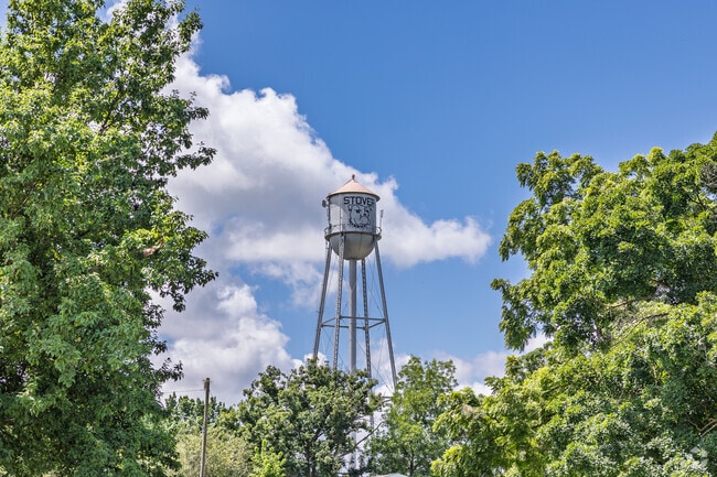 Stover is a leafy community with lots of trees.
