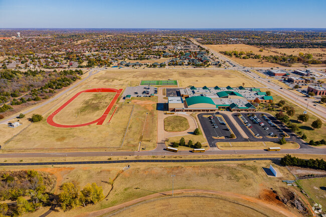 Aerial view of the Cheyenne Middle School with the sport fields.