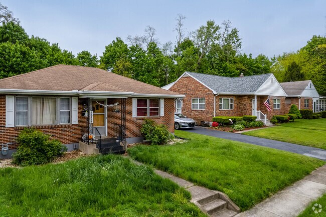 More modest brick homes in Steelton offer some yard space and private driveways.