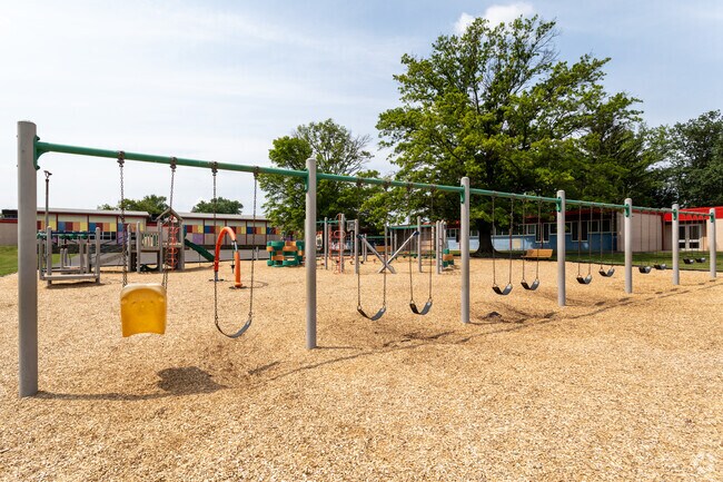 Alternate view of the large playground at Samuel K Faust Elementary School in Bensalem.