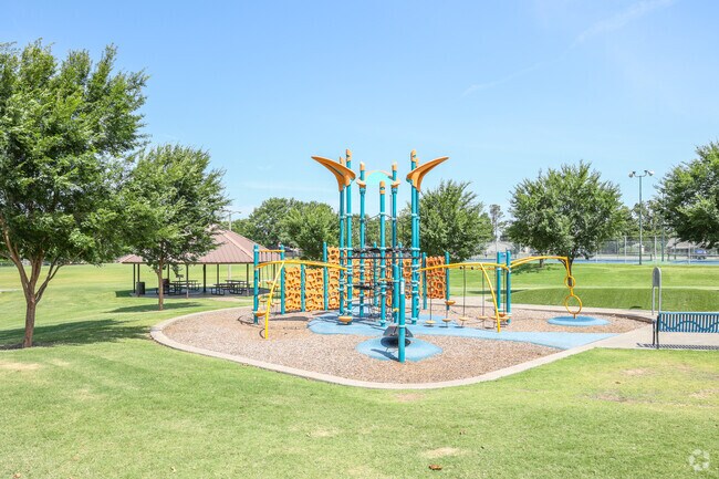 Kids love the massive climbing structure at Country Aire Park.