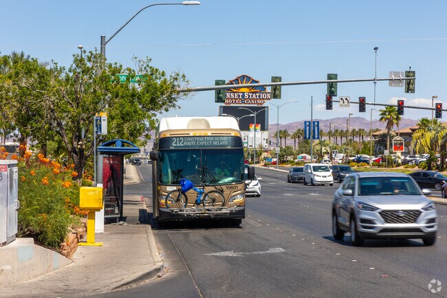 Bus stops can be seen throughout Gibsons Springs and even right next to Sunset Station Casino.