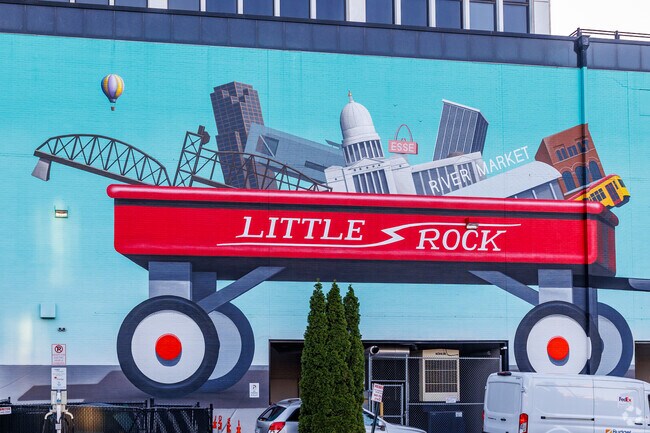 Downtown Little Rock has colorful murals throughout the city.