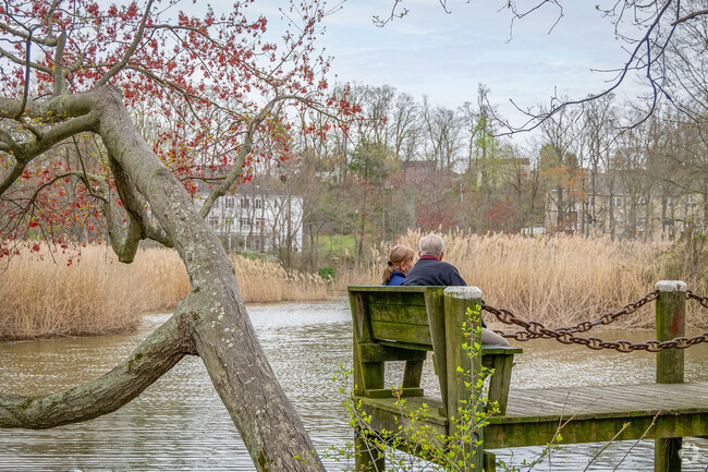 Take a break and soak in the scenic views of the Chesapeake from Mariner Point Park near White Marsh, MD.