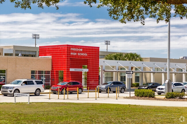 Freedom High School Freedom High School was named in honor of those who lost their lives on September 11, 2001.
