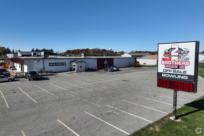 2 Brothers Authentic BBQ is a local restaurant that has a bowling alley attached for dinner and fun.