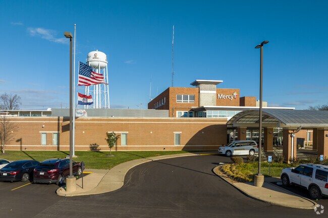 Mercy hospital sits just across the highway from downtown Troy.