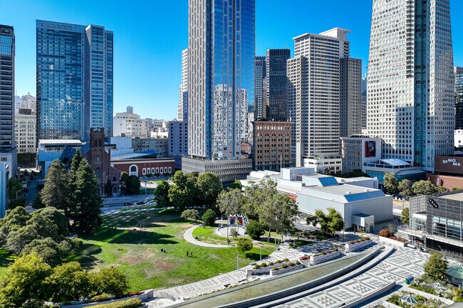 Yerba Buena Gardens sits in the middle of its namesake neighborhood.