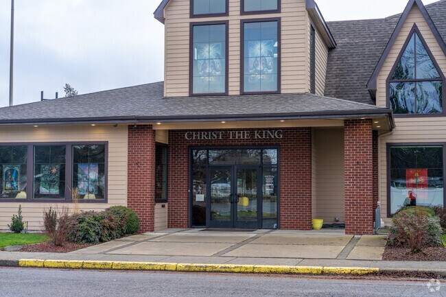 The Christ The King Child Development School is located in a residential neighborhood.