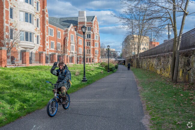 The Farmington Canal Heritage Trail near Dwight is very popular for hiking and biking.