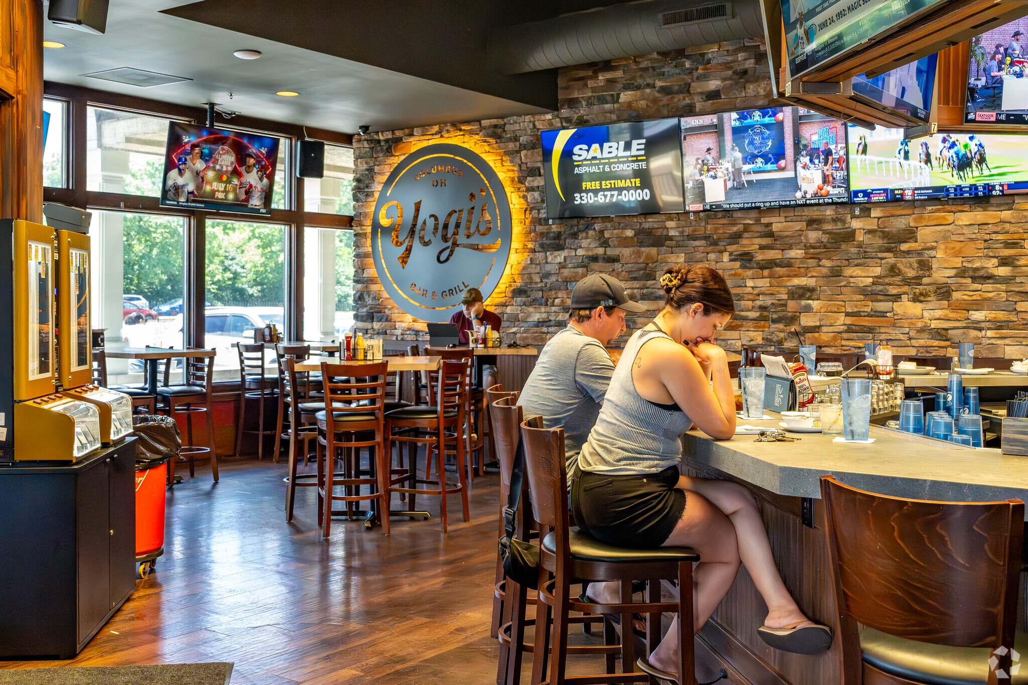 Yogi's is a casual restaurant in Governours Square that is perfect for watching sports.
