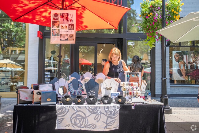 There are jewelry sold at the Santana Row Maker's Market.