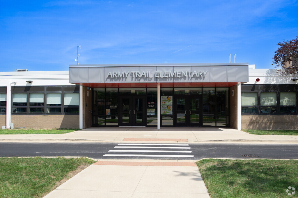 Army Trail Elementary School building in Addison.