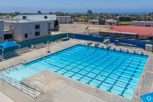 The pool at Carlsbad High School is a popular amenity with students.