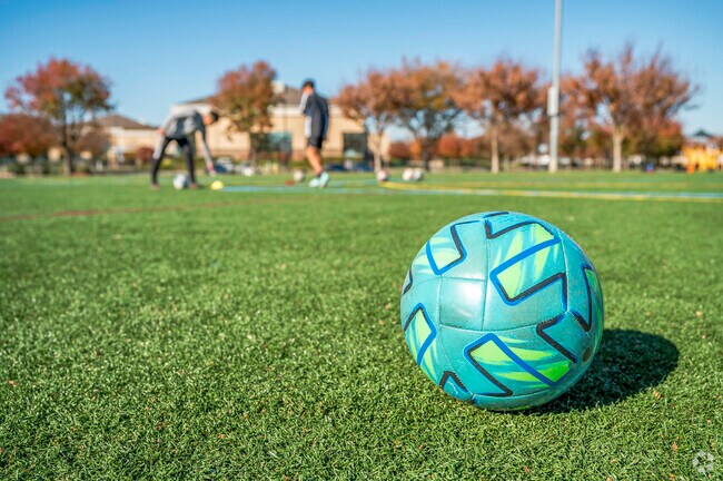 These two youths are practicing there soccer skills at Woodland Sports Park.