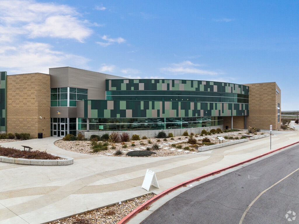 The entrance at Kay’s Creek Elementary School in West Kaysville uses interesting patterns on the