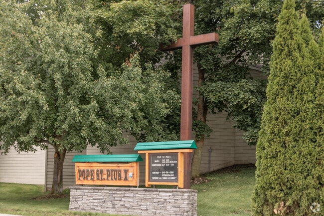 St Pius Church serves the Northeast Prairie Catholic community.