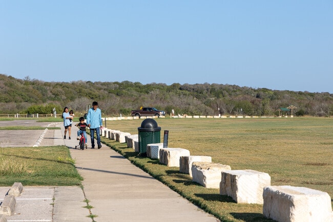 Five Mile Dam Park in Wimberley, Texas- perfect for family morning strolls amid scenic beauty.