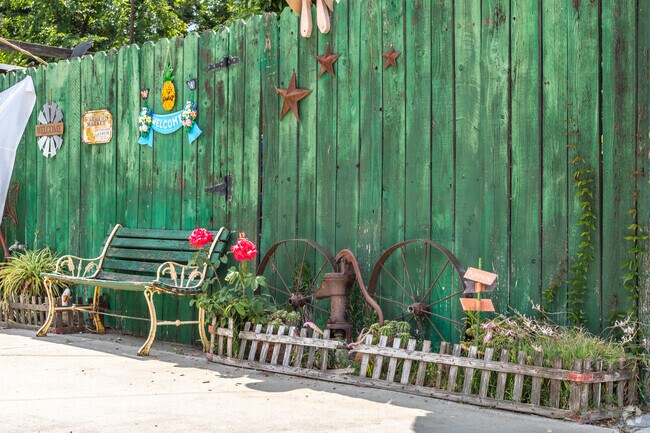 A serene backdoor sitting area in a home nestled in Wilson.