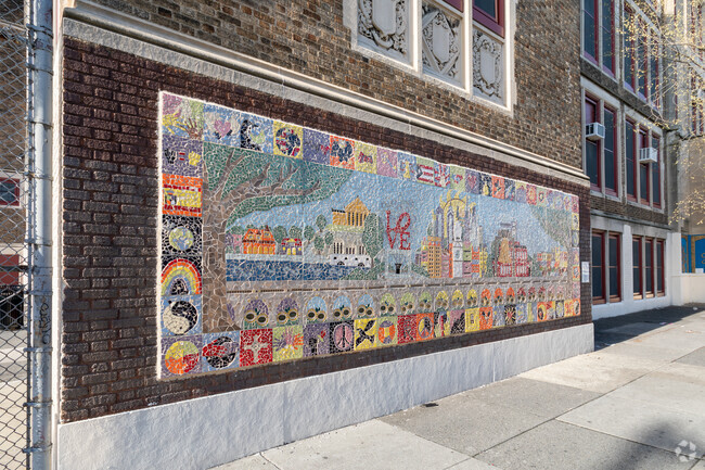 The Kirkbride School has an excellent mural to highlight the school's core values.