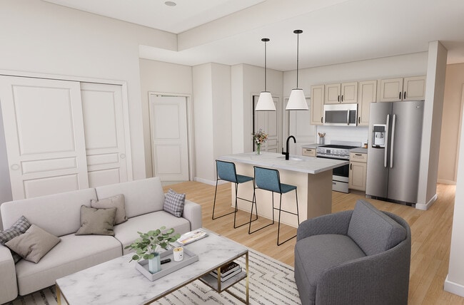 The Electric Building - 1B1B Style 1D Living Area