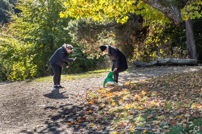 Linwood Heights families enjoy a sunny autumn day in the neighborhood.