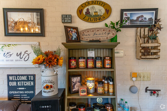 The gift shop at the Hillside Hotel offers a nice selection of scented candles near Wolfhurst.