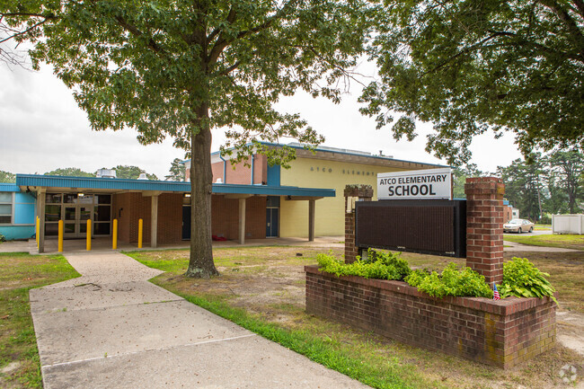 Atco Elementary School front entrance in West Monmouth County, NJ.