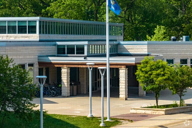 The main entrance to Kromrey Middle School in Middleton.