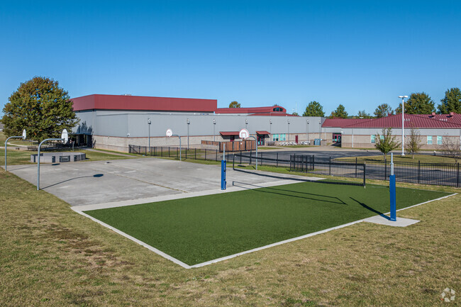 Multiple courts provide athletic play outside for the Holt Middle School students.