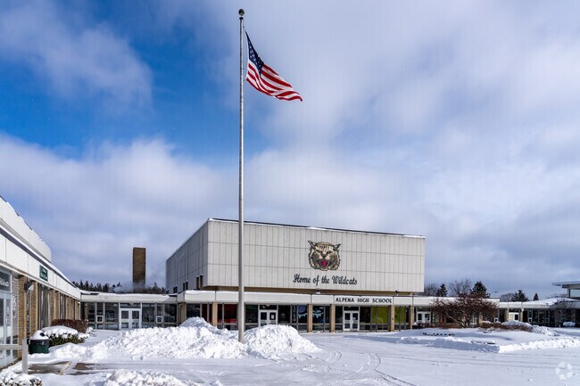Alpena High School has 1,101 students and earned a B- rating in 2025 according to Niche.com.