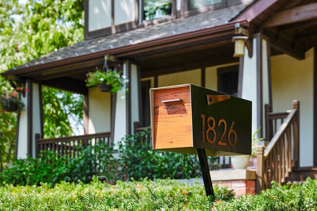 Stylish trim and custom mailboxes give Vet's Park Triangle an authentic Ann Arbor vibe.