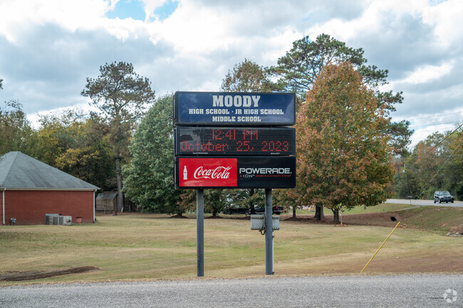 Moody Middle School is located in the same place as the high school and junior high school.