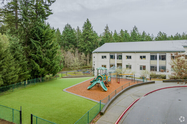 Views of Chautauqua Elementary School and playground from driveway.