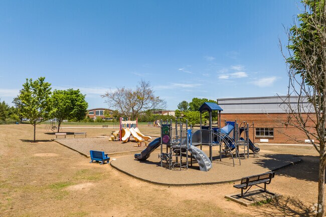 White Elementary School boasts as a well kept playground for kids to enjoy.