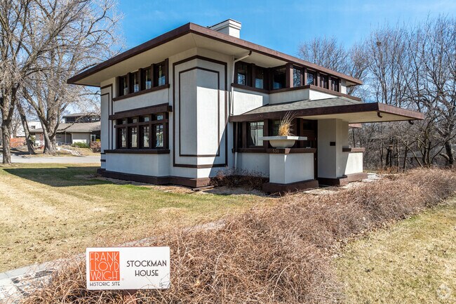 Frank Lloyd Wright's Stockman House is a shining example of Prairie School architecture.