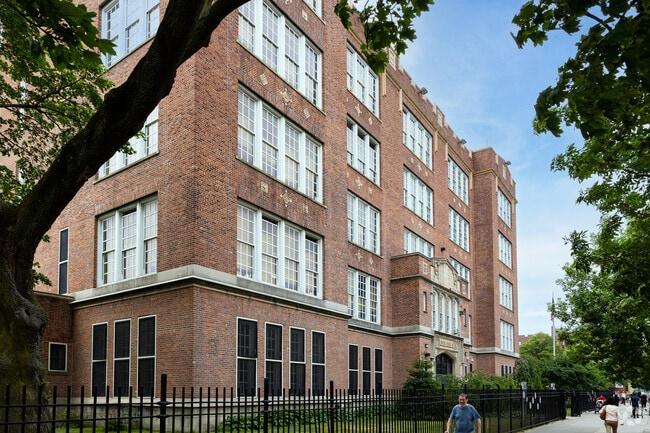 P.S. 69Q The Jackson Heights School in Queens, New York sports a traditional façade.