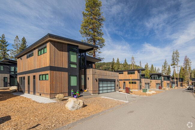 A series of modern homes hugging the border of Alpine Meadows.