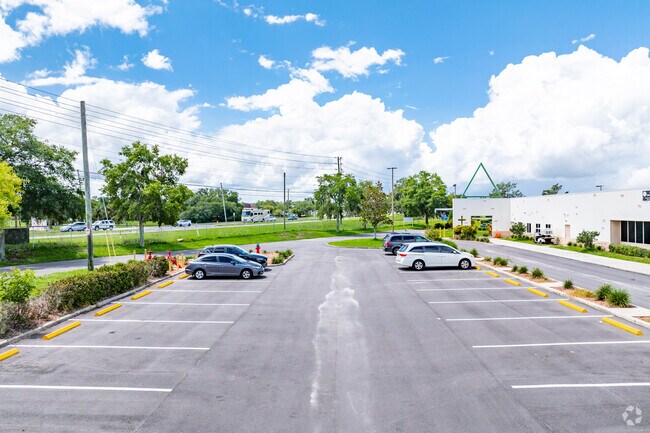 Bishop Larkin Catholic School has a large size parking lot for teachers and visitors.