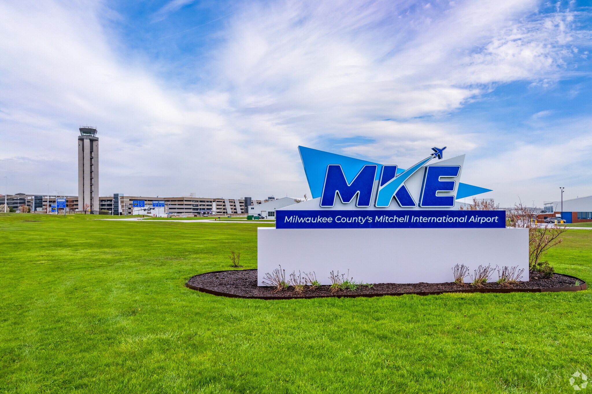 A view of Milwaukee Mitchell International Airport, that sits just east of Goldman Park.