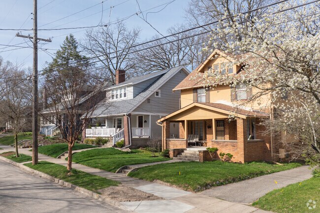 Many of the residential streets in Eastown are lined with flowering trees and quiet sidewalks.