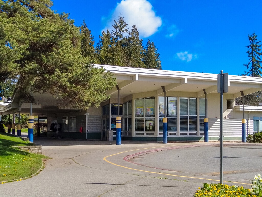 Bryan Elementary School features a small student drop off loop.