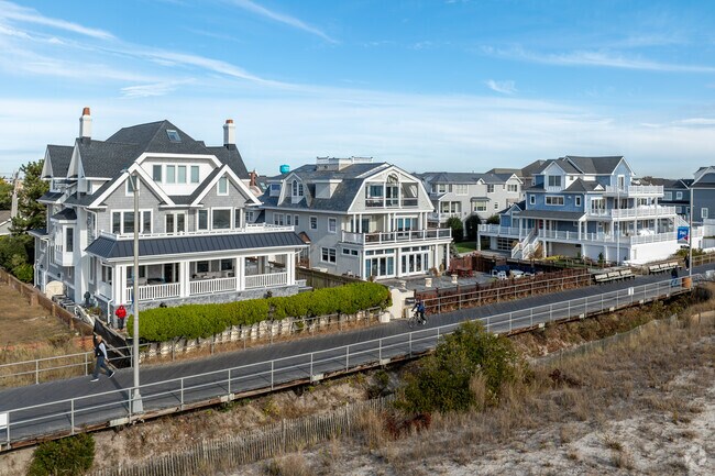 Margate City has homes right on boardwalk allowing easy beach access.