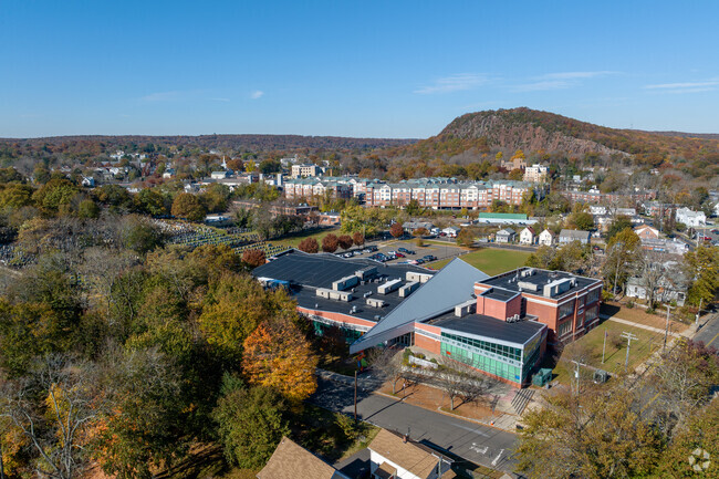 An aerial view of Beecher School.