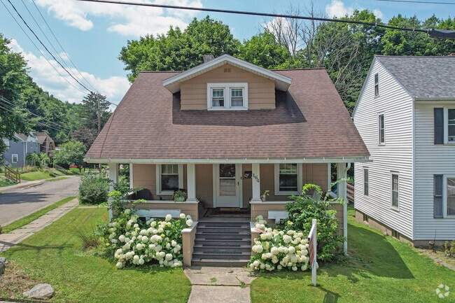 Many homes in the Southside East community have front porches and beautiful landscaping.