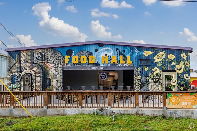 The Food Hall is a fun place to relax inside and enjoy the outside view of FAMU.