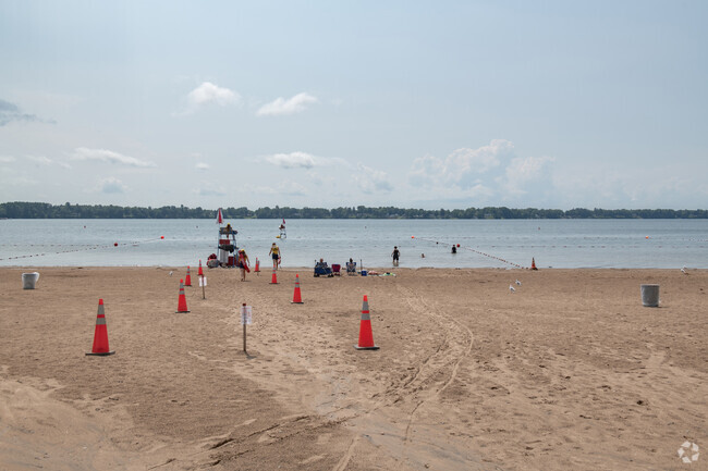 North of Rome in the warmer months, residents head to the beach at Delta Lake State Park.